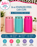 16 oz stainless steel can cup with gold ring