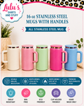 16 oz stainless steel can mug with gold ring