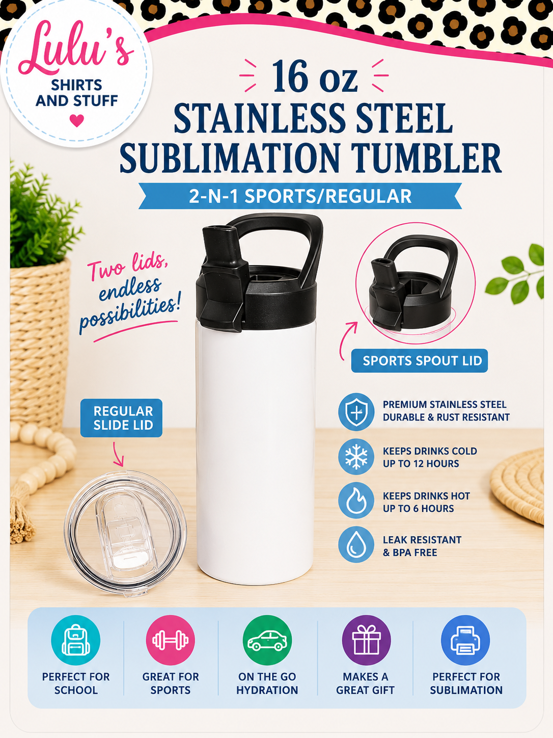 16 oz 2-n-1 sports bottle/tumbler combo